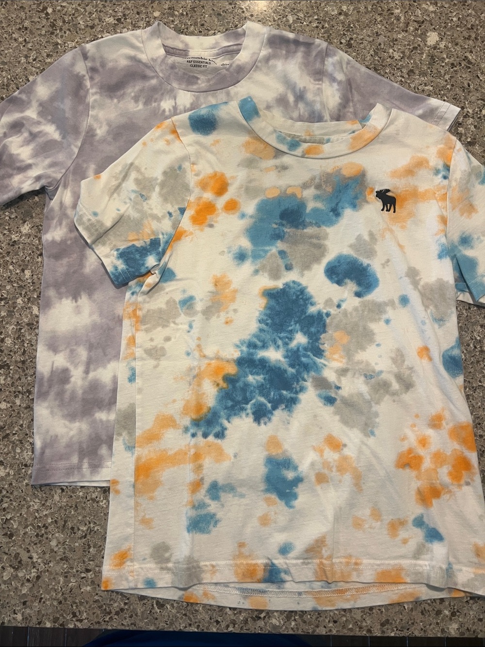 abercrombie kids Tie-Dye Short Sleeve Tee - White, Blue, Orange & Gray 9/10
